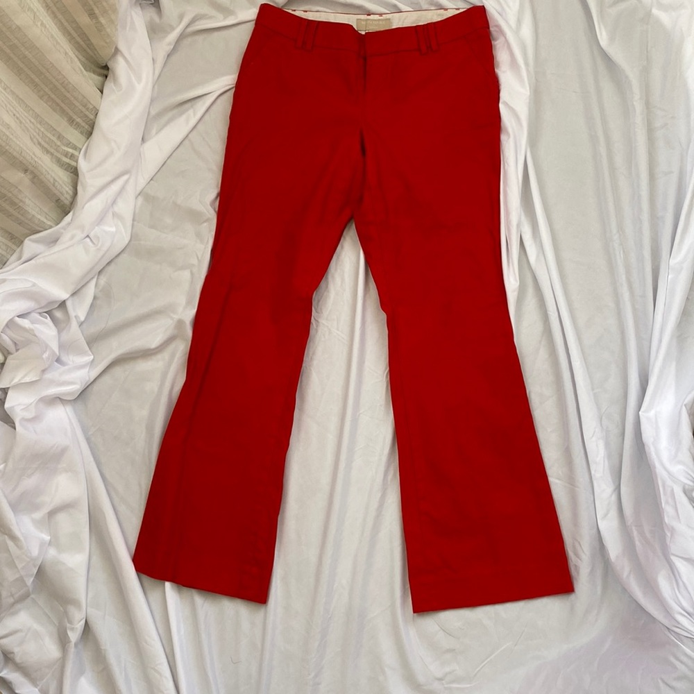 Mid rise red slacks/chinos